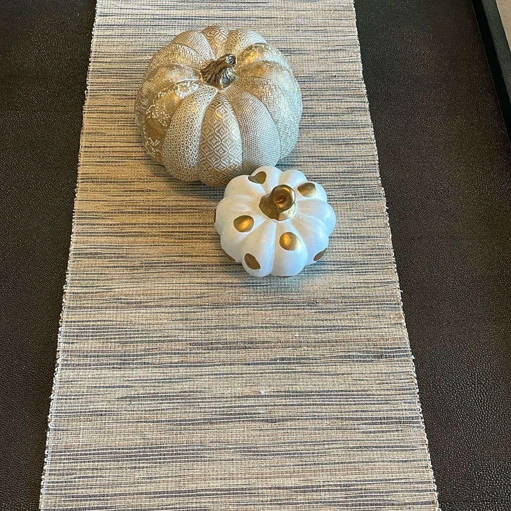 Tablerunner natural with straw inserts 14”X72”
